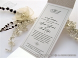 white wedding invitation with fringe