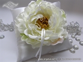 White Flower Ring Bearer Pillow