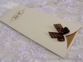 Wedding invitation - Brown Bow Bookmark