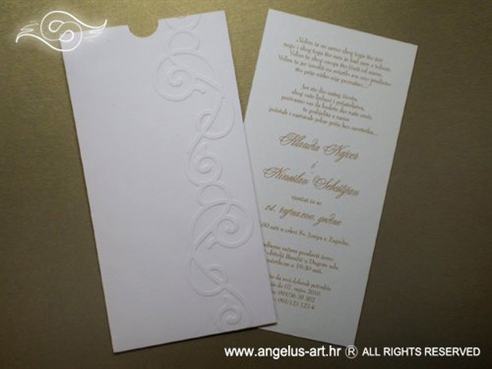 krem bijela pozivnica za vjenčanje u etui kuverti s tiskom