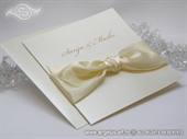 Pozivnica za vjenčanje Stylish Cream Pearl Bow