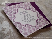 Pozivnica za vjenčanje Damask Purple Line
