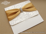 modern luxury gold cream wedding invitation