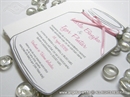 mat bijela pozivnica za vjencanje u obliku staklenke s rozom masnom