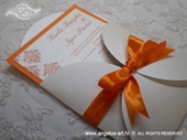 Pozivnica za vjenčanje Orange Damask Mini Beauty