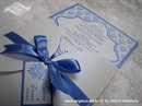 Wedding invitation - Blue Damask Beauty