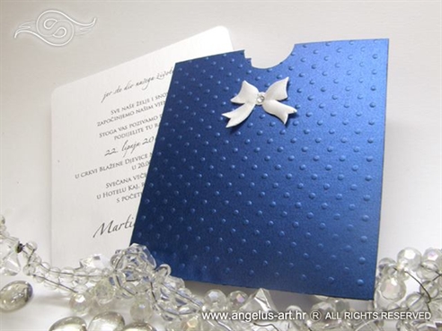 elegant blue wedding invitation