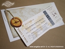 pozivnica avionska karta sa omotnicom i kompasom