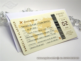 Airline ticket as a wedding invitation
