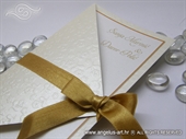 Pozivnica za vjenčanje Cream & Gold Letter