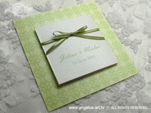 pozivnica za vjenčanje travnato zelena s ornamentima