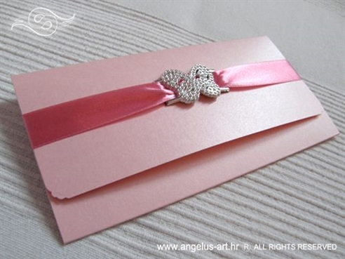 pink elegant greeting card whith butterfly