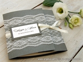 Pozivnica za vjenčanje-Dark Silver Lace Classic