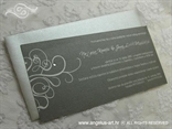 srebrna pozivnica za vjenčanje sa srebrnom kuvertom