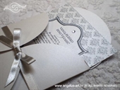 Pozivnica za vjenčanje Silver Damask Mini Beauty