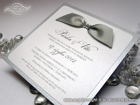 srebrno bijela pozivnica za vjencanje 3992