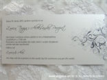 srebrno crna pozivnica za vjenčanje sa sivim tiskom