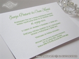 tekst unutar zelene pozivnice za vjenčanje
